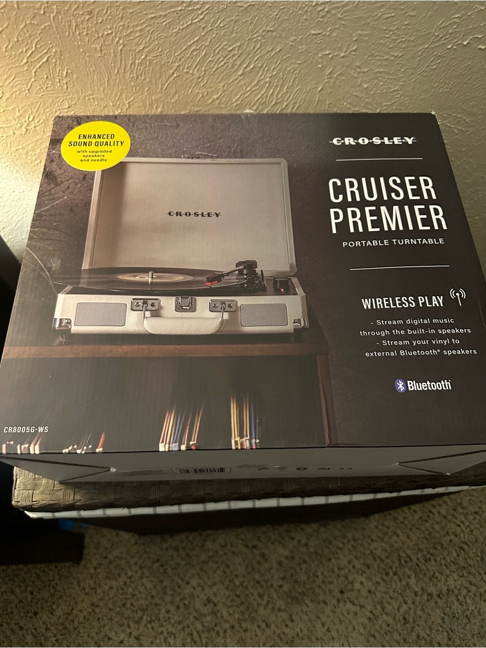 Crosley Cruiser Premier Portable Turntable - Silver White